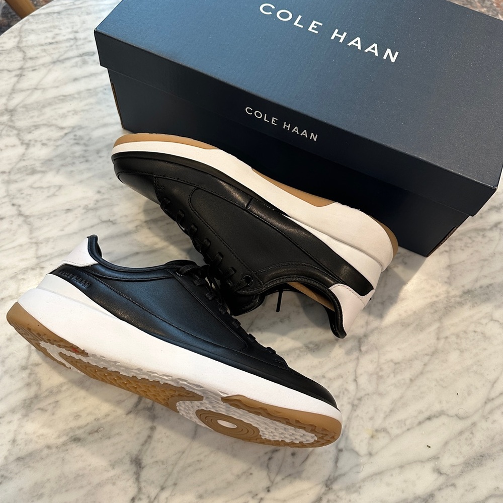 Cole Haan Black Leather Womens Sneakers